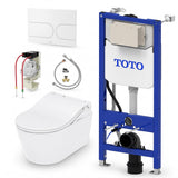 Toto Smart Toilet Matte White Toto RW Wall Hung Rimless Washlet® Smart Toilet Complete Auto Flush Pack