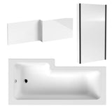 Aquarius Bathrooms L-Shaped Shower Bath Aquarius Urbano L-Shape Square Shower Bath Pack with Screen and Panel