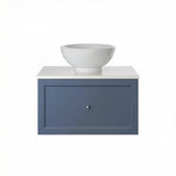Heritage Wall Hung Vanity Unit Maritime Blue Heritage Caversham 700mm Wall Hung One Drawer Vanity Unit, Worktop and Basin Bundle