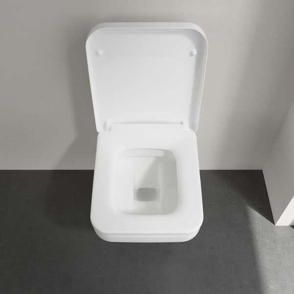 Villeroy & Boch Wall Hung Toilet Villeroy & Boch Architectura Square Wall Hung Rimless DirectFlush Toilet with Soft Close Seat