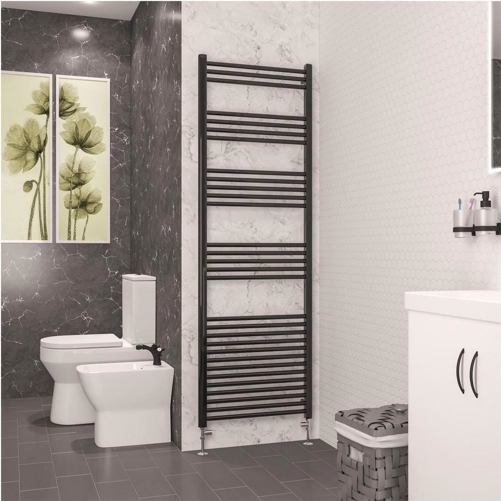 Eastbrook Ladder Rail 1800 x 600mm / Dual Fuel Eastbrook Wendover Straight Heated Towel Rail in Black Gold