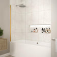 Merlyn Bath Screen Brushed Bronze Merlyn 8mm Fixed Single Square Bath Screen
