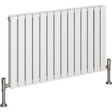 Aquarius Bathrooms Panel Radiator 600 x980mm / White Aquarius Flat Double Horizontal Panel Radiator
