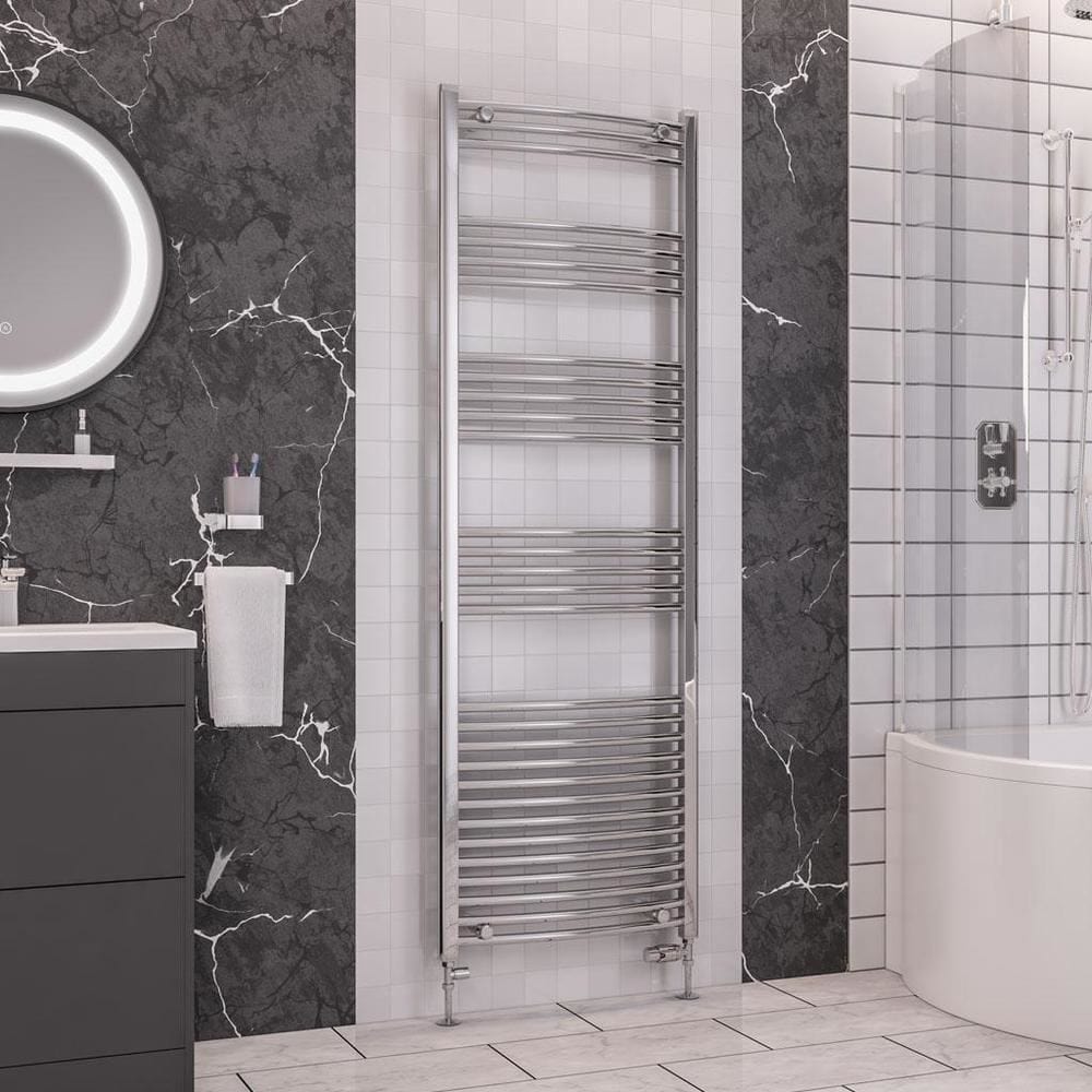 Eastbrook Wendover Curved Vertical Heated Towel Rail in Chrome