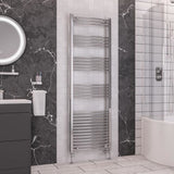 Eastbrook Wendover Curved Vertical Heated Towel Rail in Chrome