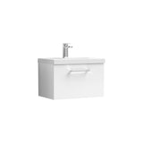 Aquarius Bathrooms Wall Mounted Vanity Unit Aquarius Brisbane 600mm Wall Hung 1 Drawer Vanity Unit with 1 Tap Hole Mid Edge Basin
