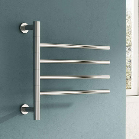 Reina Designer Towel Radiator Reina Rance 455 x 500mm Electric Only Towel Radiator in Polished Stainless Steel