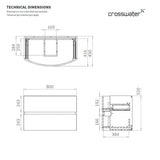 Crosswater Wall Mounted Vanity Unit Crosswater Svelte Wall Hung Vanity Unit with Basin