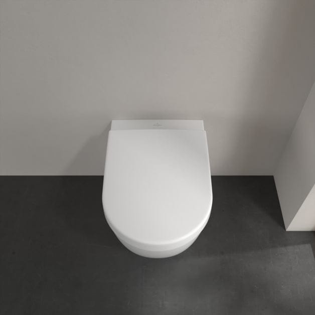 Villeroy & Boch Back to Wall Toilet Villeroy & Boch Subway 2.0 Rimless Back to Wall Toilet with Soft Close Seat
