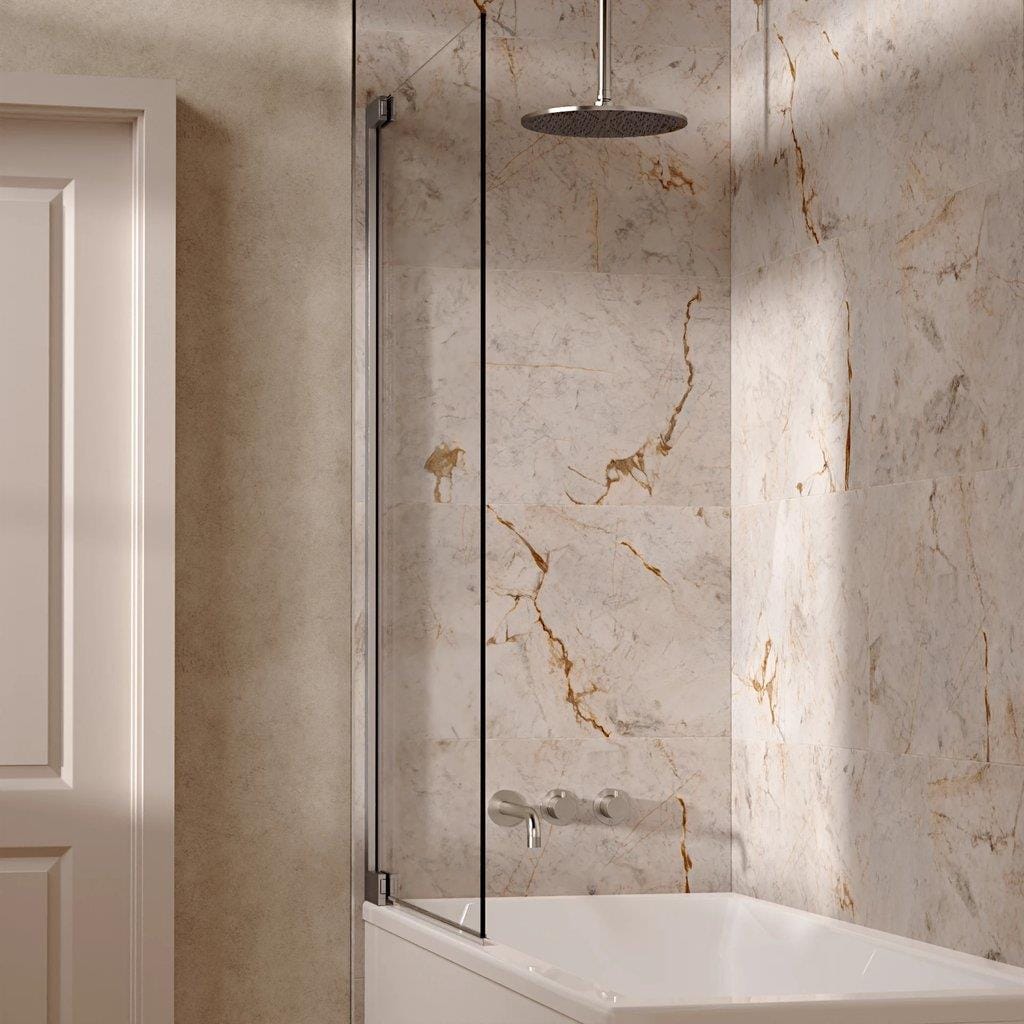 UK Bathroom Store Concealed Shower Set Brushed Nickel / Ceiling Arm / 300mm Crosswater Module Shower Set 3 with Fixed Overhead Shower and Bath Spout