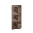 JTP Concealed Shower Valve Brushed Bronze JTP HIX 3 Outlet, 3 Handle Thermostatic Concealed Shower Valve
