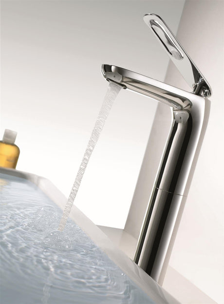 Flova Mono Basin Tap Flova Allore Tall Mono Basin Mixer Tap with Clicker Waste in Diamond Chrome