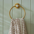 Vado Towel Rails and Rings Brushed Brass/Crackled White Booth & Co. Axbridge Towel Ring