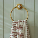 Vado Towel Rails and Rings Brushed Brass/Crackled White Booth & Co. Axbridge Towel Ring