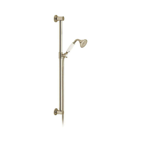 Vado Shower Riser Rail Bright Nickel Booth & Co. Axbridge Shower Slide Rail with Single Function Handset and Hose
