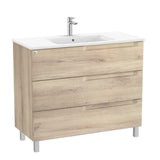 Roca Floor Standing Vanity Unit Roca Aleyda 1000mm Floor Standing Three Drawer Vanity Unit with Basin