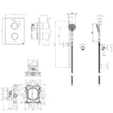 UK Bathroom Store Concealed Shower Set Crosswater Crossbox Shower Set 2 - 1 Outlet with Slide Rail Kit