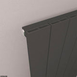Eastbrook Panel Radiator Eastbrook Rosano Straight Horizontal Aluminium Radiator  in Matt Black