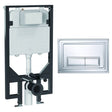 Crosswater Wall Hung WC Frame Belgravia Plate in Chrome Crosswater 1.14m Ultra Slim Depth Dual Flush WC Support Frame Set with Flush Plate