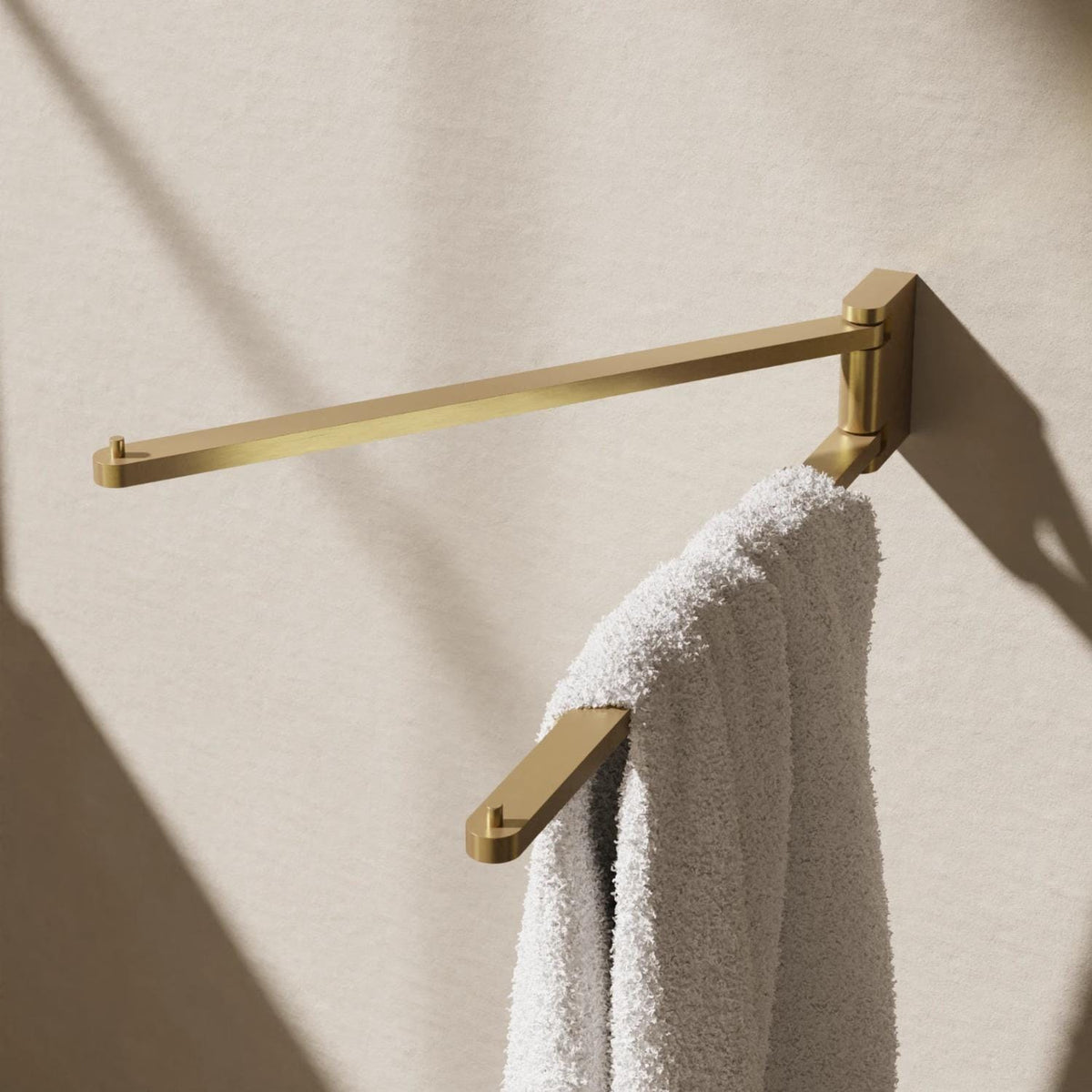 Crosswater Towel Rails and Rings Brushed Brass Crosswater MPRO Double Swivel Towel Rail