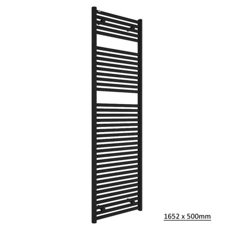 Tissino Ladder Rails 1652 x 500 / Central Heating Tissino Hugo2 Designer Towel Radiator in Matt Black