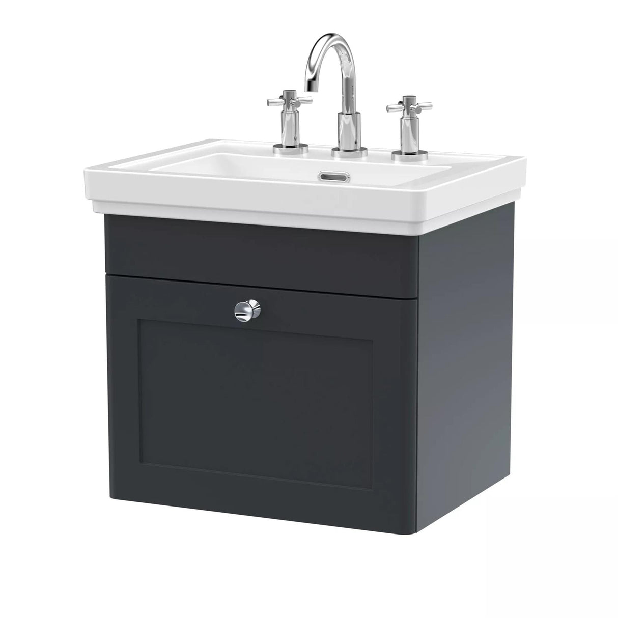 Aquarius Leighton 500mm Wall Mounted One Drawer Vanity Unit with Basin