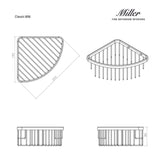 Miller Basket Miller Signature Corner Shower Basket in Brushed Brass