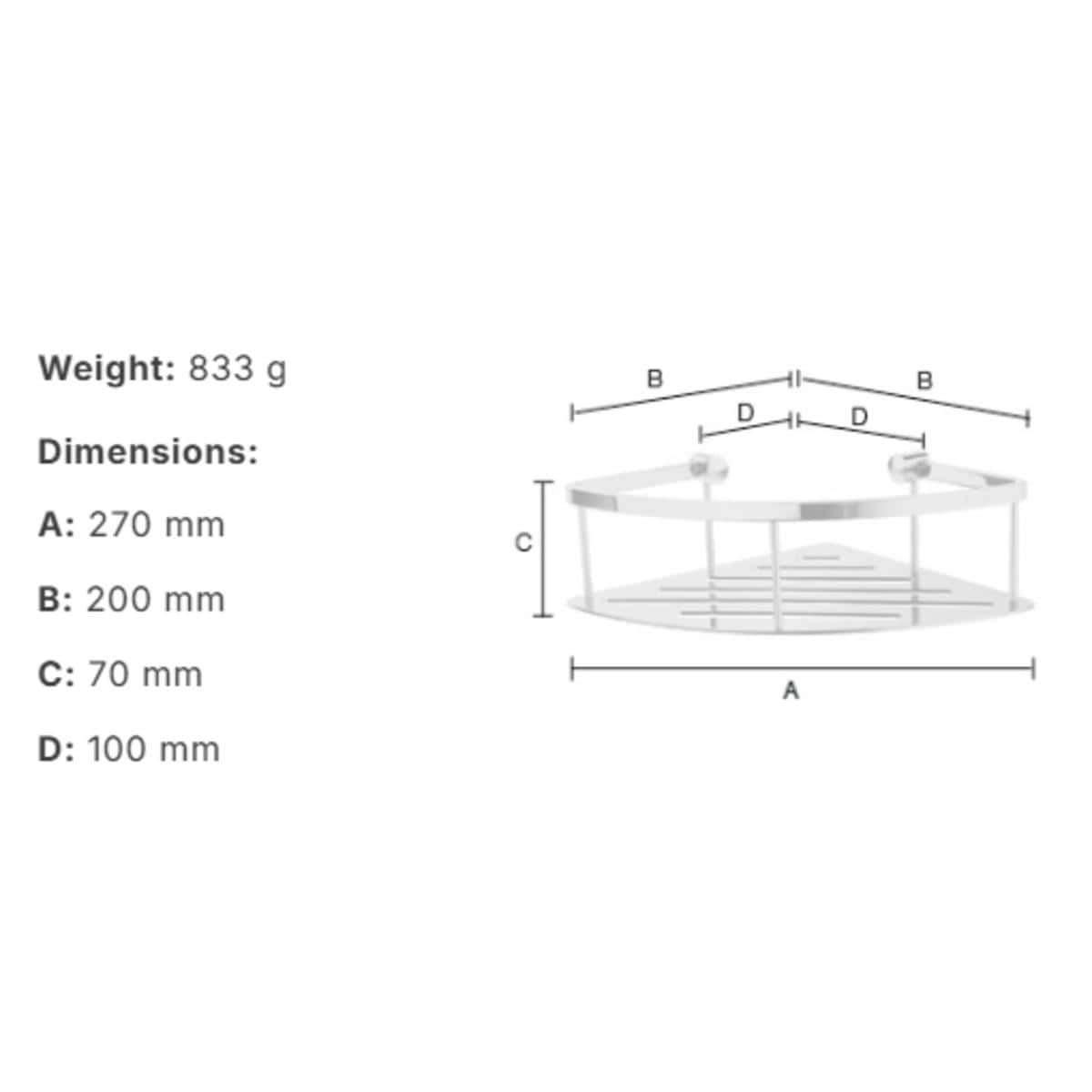 Smedbo Basket Smedbo Sideline Design Corner Shower Basket