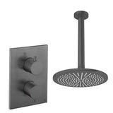 UK Bathroom Store Concealed Shower Set Slate / Ceiling Arm / 300mm Crosswater Crossbox Shower Set 1 - 1 Outlet with Fixed Overhead Shower