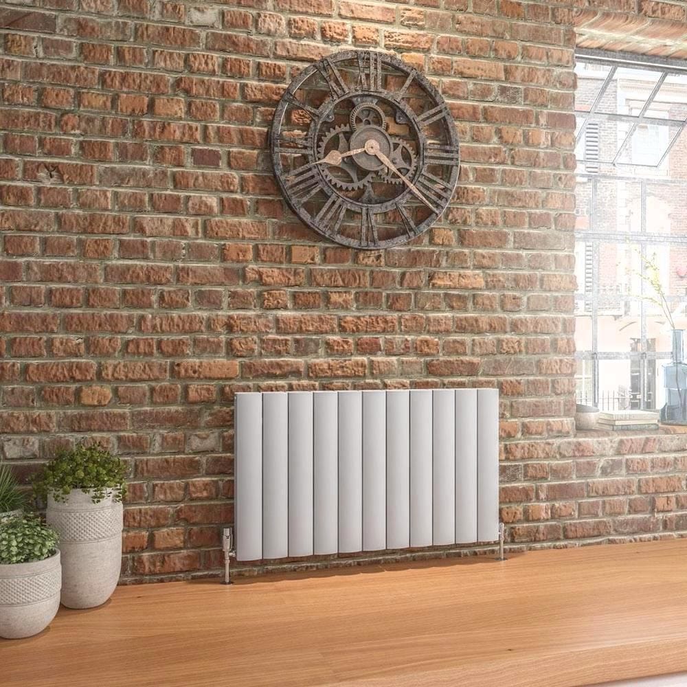 Eastbrook Panel Radiator 600 x 1040 / Electric Only Eastbrook Guardia Straight Horizontal Aluminium in Matt Grey
