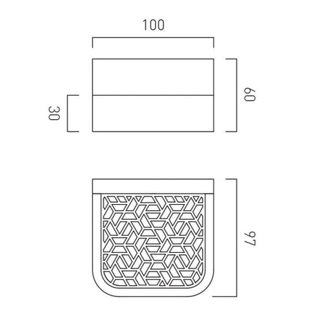 Vado Shelf Vado Omika Shelf With Geometric Insert 100mm Long in Chrome