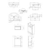 Aquarius Bathrooms Bathroom Suite Aquarius View 450mm Vanity Unit with Basin and Close Coupled Toilet Set in White
