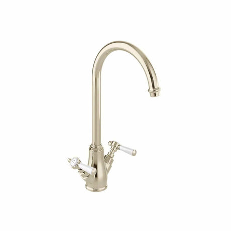 Vado Kitchen Tap Bright Nickel Booth & Co. Axbridge Mono Kitchen Mixer Tap with Lever Handles