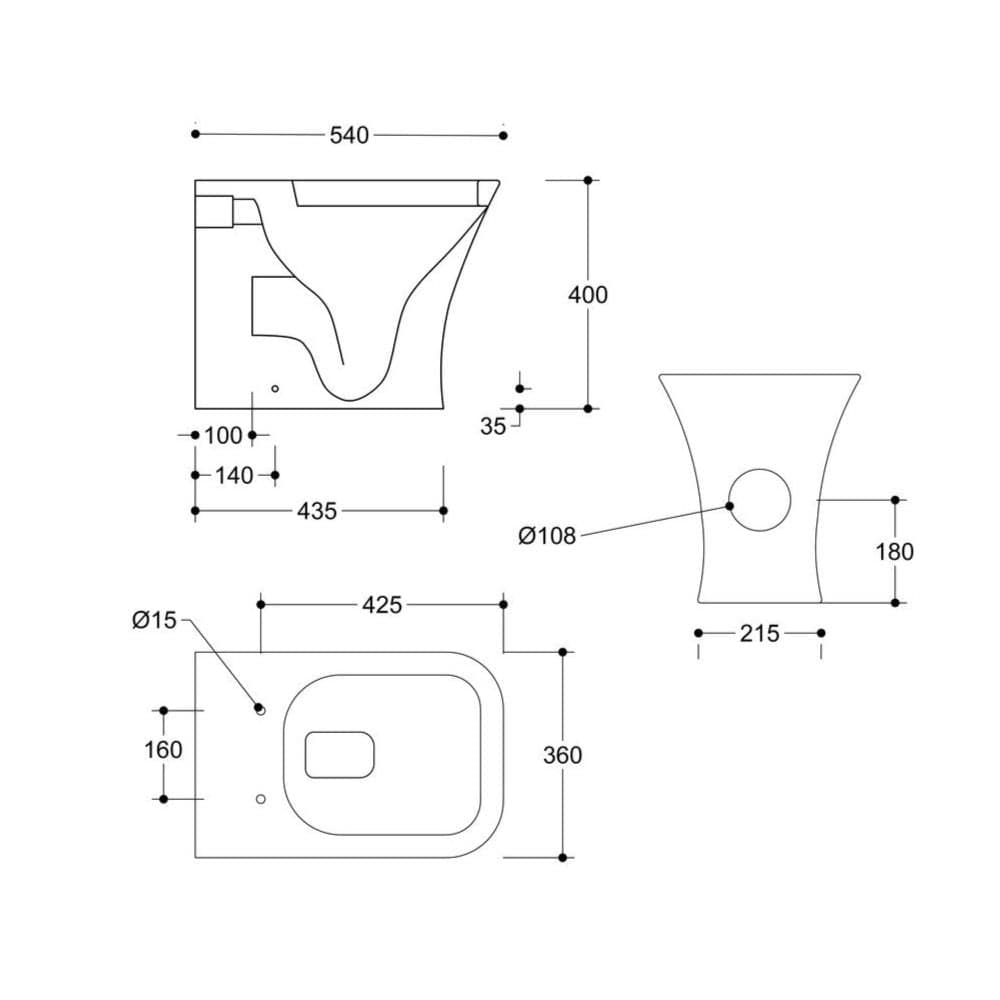 Aquarius Back To Wall Toilet Aquarius Sequoia Back To Wall Rimless Toilet with Wrapover Soft Close Seat