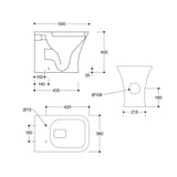 Aquarius Back To Wall Toilet Aquarius Sequoia Back To Wall Rimless Toilet with Wrapover Soft Close Seat