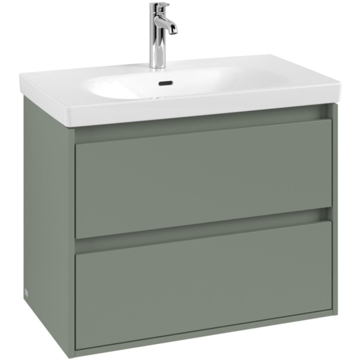 Villeroy & Boch Wall Mounted Vanity Unit Villeroy & Boch Skyla Wall Mounted 800mm Two Drawer Vanity Unit with Basin