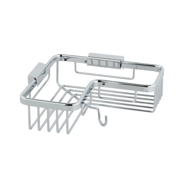 Vado Basket Vado Corner Soap Basket with Hook in Chrome