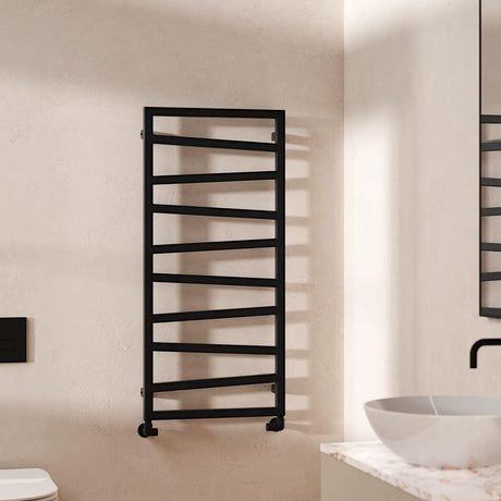 Crosswater Designer Towel Radiator Crosswater Wedge Designer Towel Rail in Metallic Black