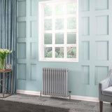 Eastbrook Column Radiator 600 x 608 / Electric Only Eastbrook Rivassa Traditional 3 Column Radiator in Chrome Effect