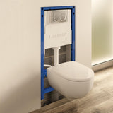 Geberit Wall Hung Toilet Geberit Duofix Alpha Cistern Frame 1120mm with Selnova Wall Hung Toilet and Flush Plate Bundle