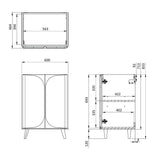 Crosswater Floor Standing Vanity Unit Crosswater Tambour 600mm Floor Standing Two Door Vanity Unit with Basin or Worktop