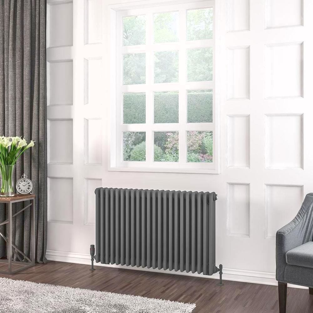 Eastbrook 600 x 1010 / Electric Only Eastbrook Rivassa Traditional 3 Column Radiator in Matt Anthracite