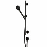 TED Shower Riser Rail Gunmetal Grey TED Round Riser Rail Shower Kit with Handset and Wall Outlet