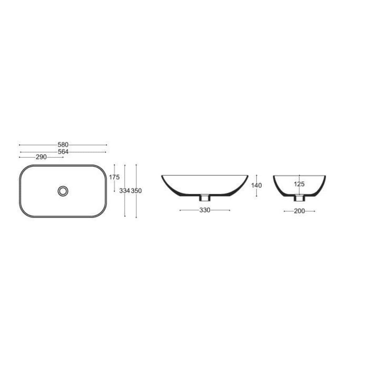 Crosswater Countertop Basin Crosswater 580mm Serene Countertop Basin