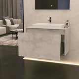 Imex Wall Mounted Vanity Unit Imex Arco Wall Hung 800mm Single Drawer Vanity Unit with Worktop and Inset Basin