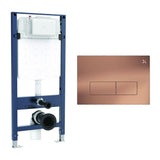 Crosswater Wall Hung WC Frame MPRO Steel Plate in Brushed Bronze Crosswater 1.12m Slim Depth Dual Flush WC Support Frame Set with Flush Plate
