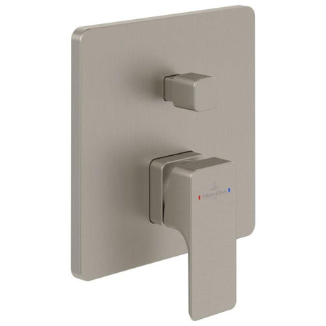 Villeroy & Boch Concealed Shower Valve Brushed Nickel Villeroy & Boch Subway 3.0 2-Outlet Single Lever Trim Set Mixer