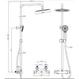 Eastbrook Exposed Shower Set Eastbrook Modern Round Thermostatic Shower Valve Set with Adjustable Riser, Showerhead and Handset in Chrome