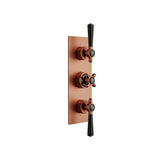 Vado Concealed Shower Valve Brushed Bronze/Black Booths & Co. Axbridge 2 Outlet, 3 Handle Concealed Thermostatic Shower Valve