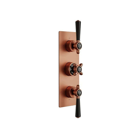 Vado Concealed Shower Valve Brushed Bronze/Black Booths & Co. Axbridge 2 Outlet, 3 Handle Concealed Thermostatic Shower Valve